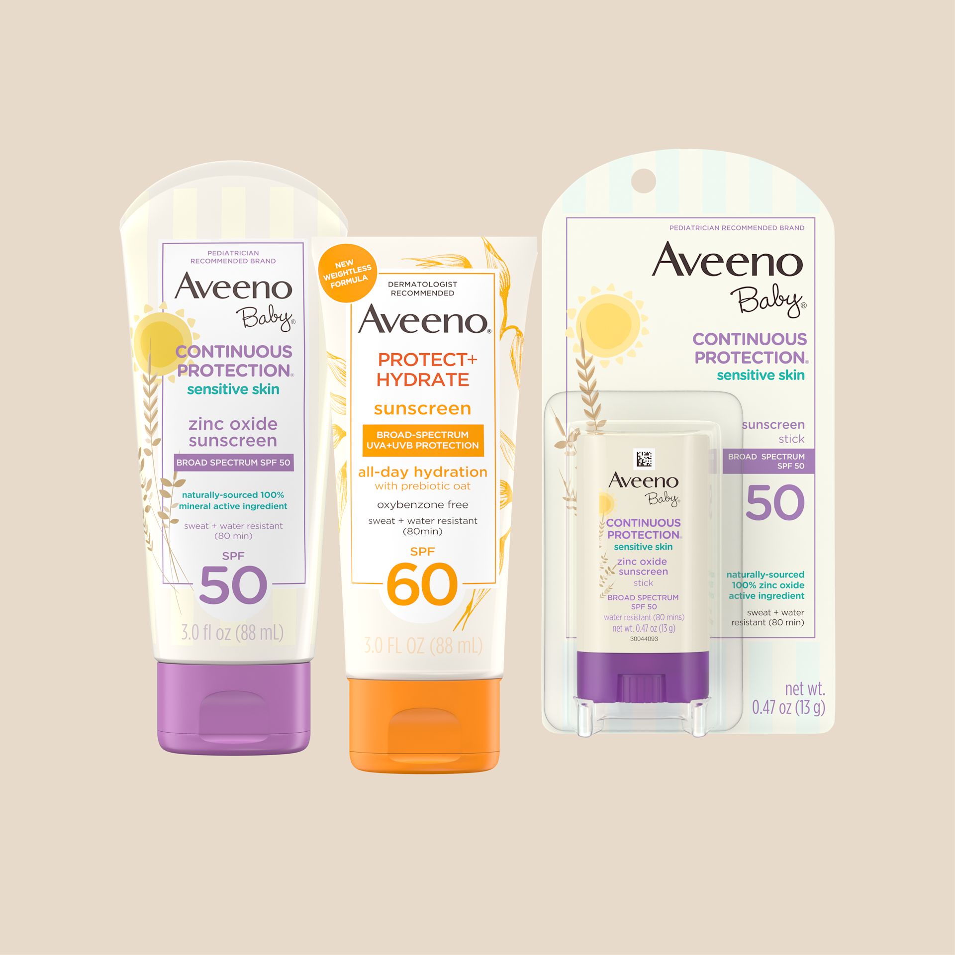 Aveeno® Shop by category - Image card for Sunscreen product line