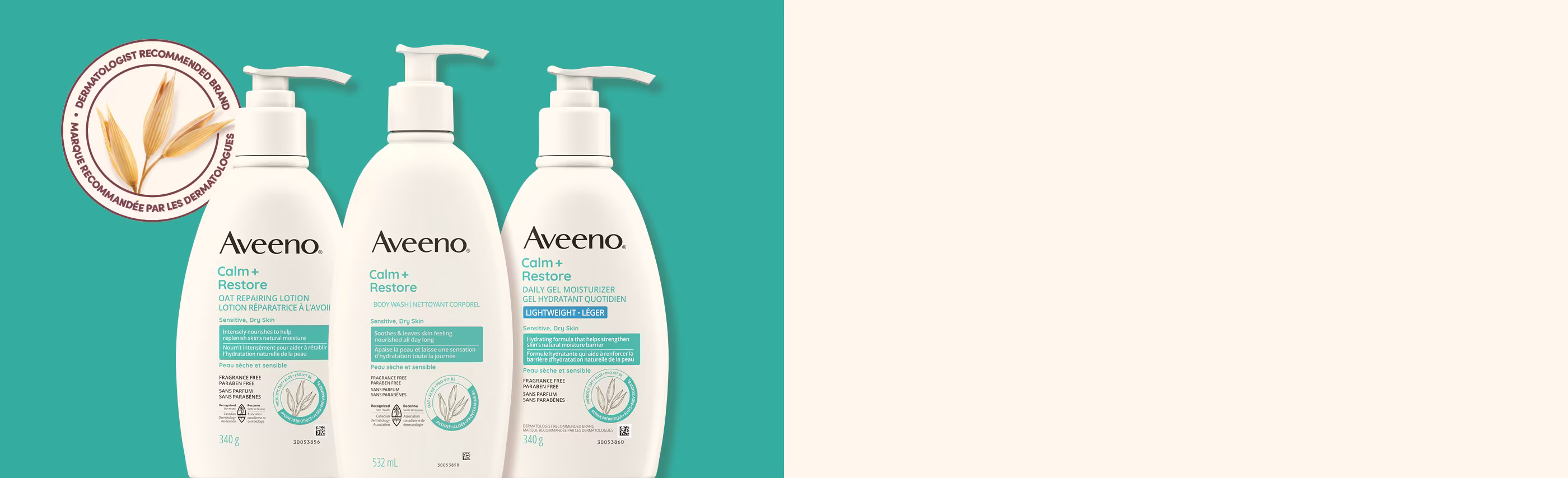 AVEENO® Calm + Restore Body Wash, pump bottle, 532 mL