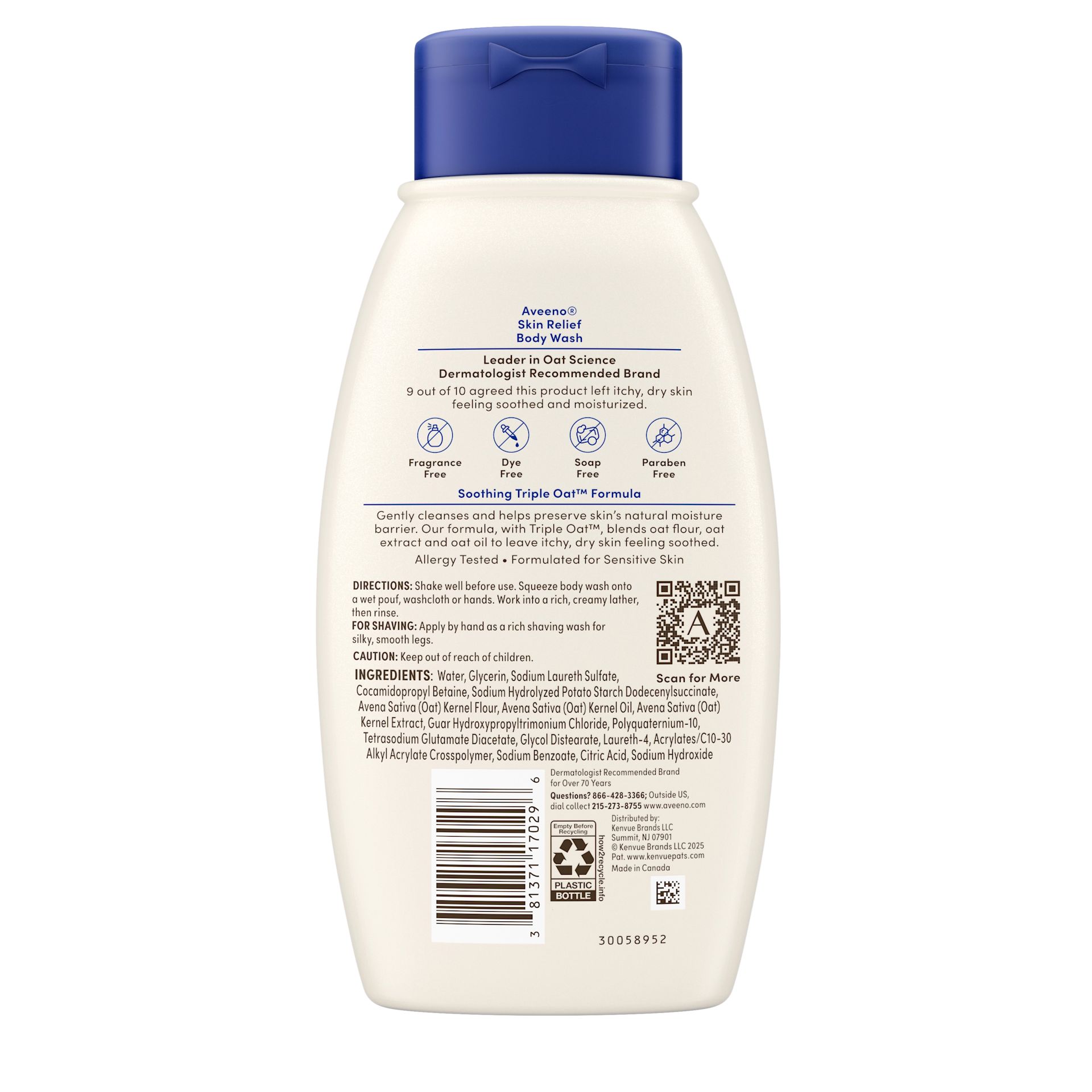 Back Pack shot of Skin Relief Fragrance-Free Body Wash for Sensitive 12oz