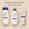 Skin Relief lineup, soothe & moisturize itchy, dry skin. Cleanse, Moisture & Repair + Protect