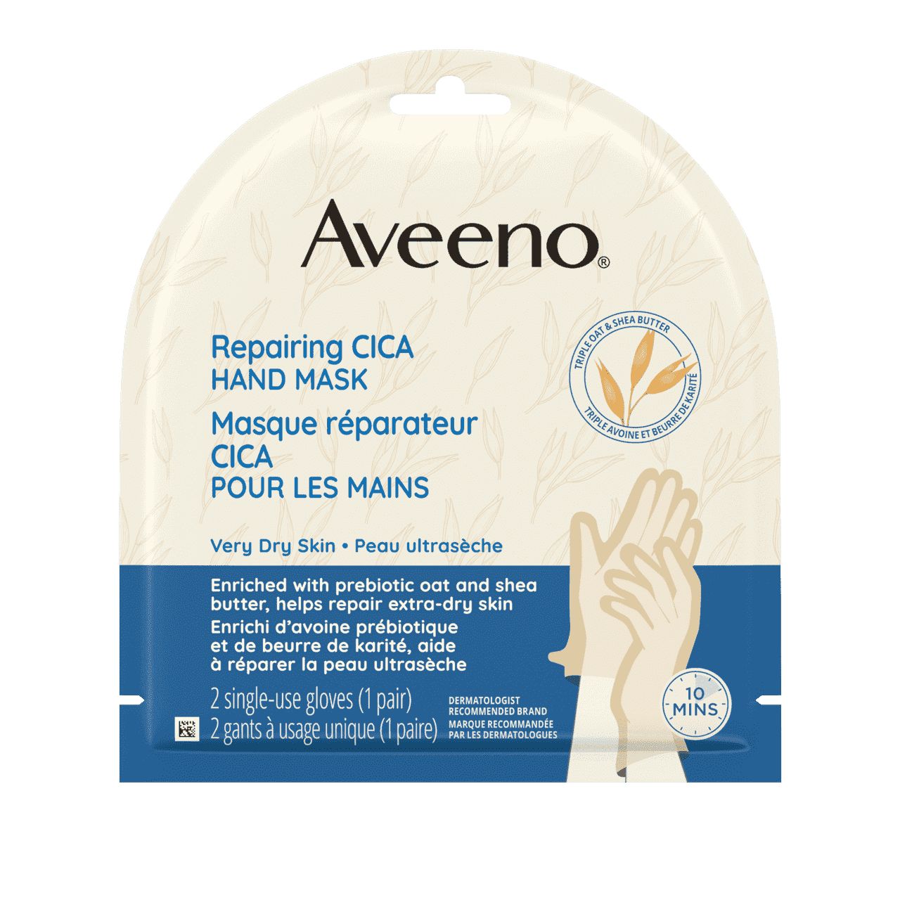 Front Shot of AVEENO® Repairing CICA Hand Mask 