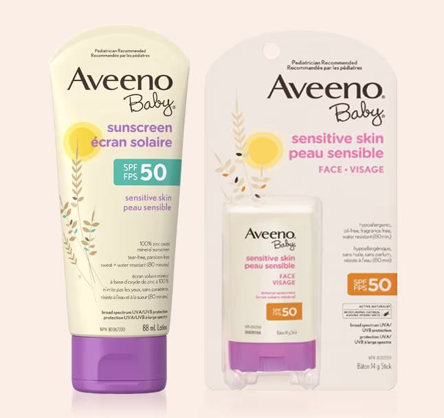aveeno sensitive skin baby sunscreen products