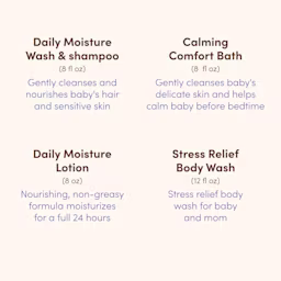 Image with some text mentioning Aveeno® bath time solutions products information