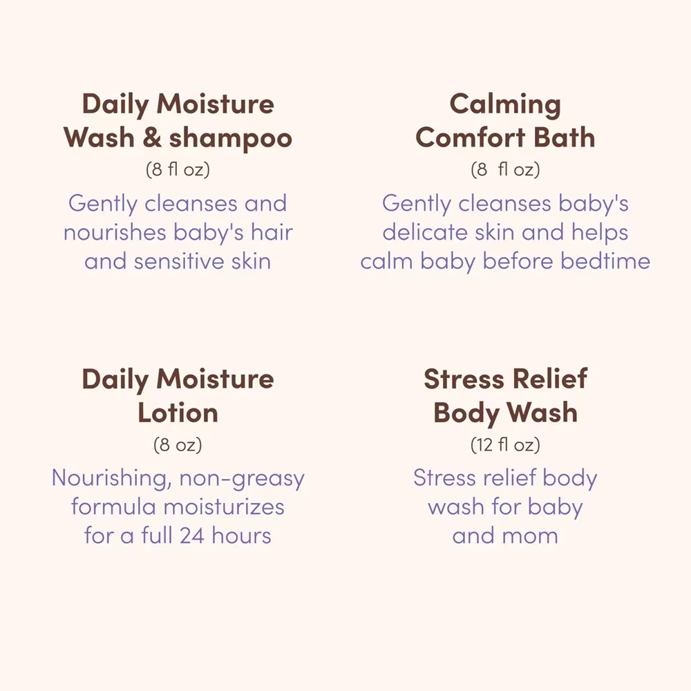 Image with some text mentioning Aveeno® bath time solutions products information