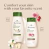 DM Shea Butter Berry 3 steps 5x softer skin, gently cleanse, intensely hydrate, lock moisture