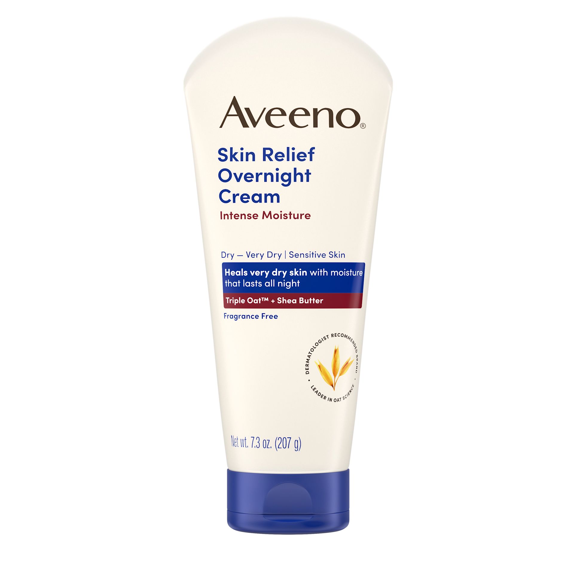 Front Pack shot of Aveeno® Skin Relief Overnight Cream 7.3oz