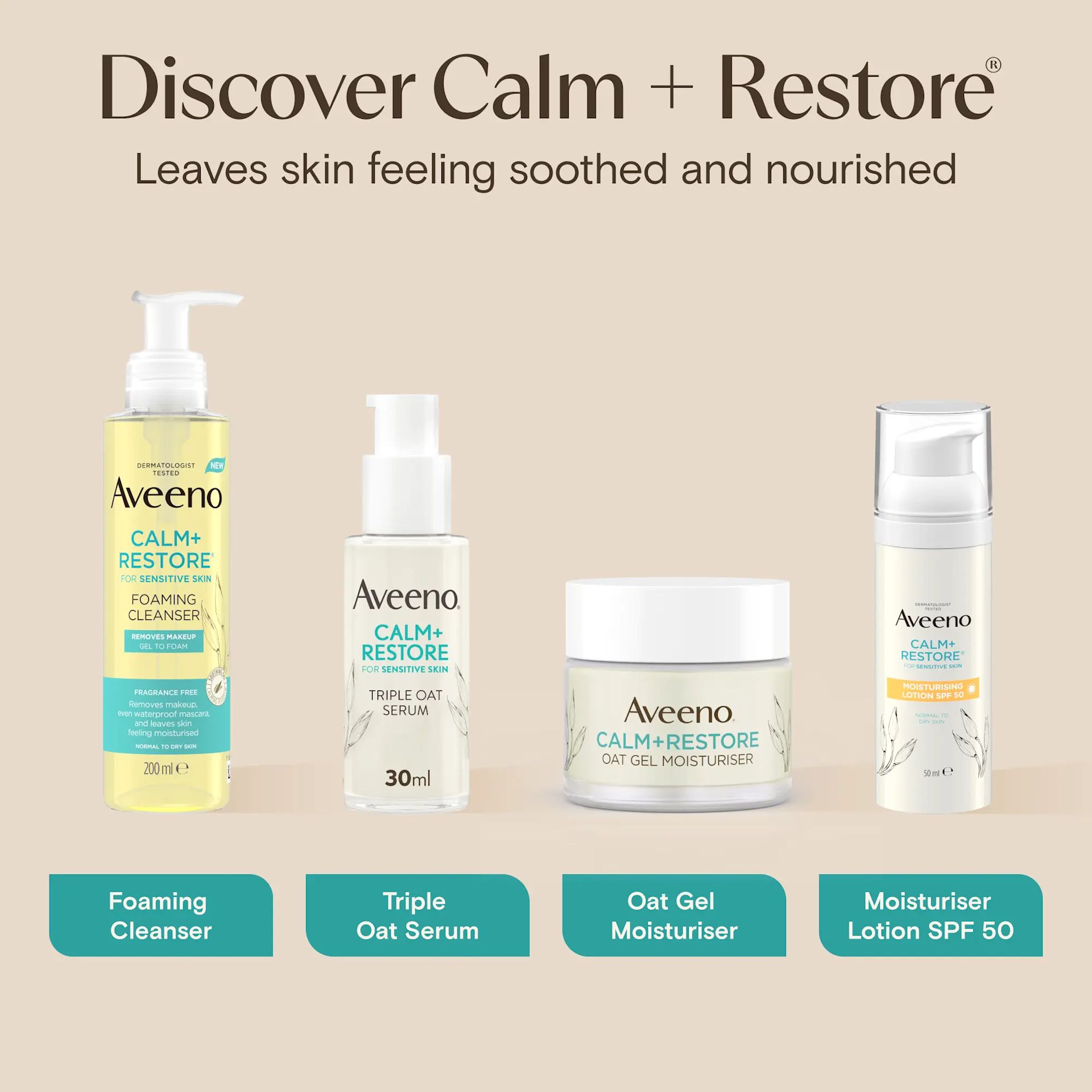 Aveeno CALM+RESTORE® Moisturising Lotion SPF50 50ml - Image 8