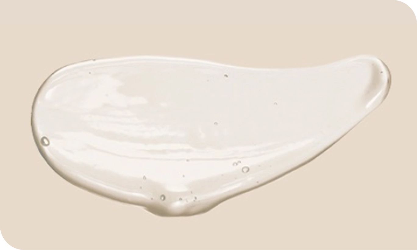 Image highlighting glycerin ingredient texture, a clear gel texture