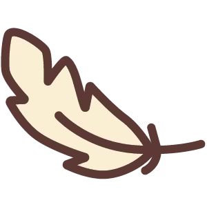A graphic illustration of a feather, representing sensitive skin