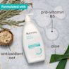 Bottle of Aveeno® Calm Restore Body Wash formulated with ingredients antioxidant oat, aloe and pro-vitamin B5