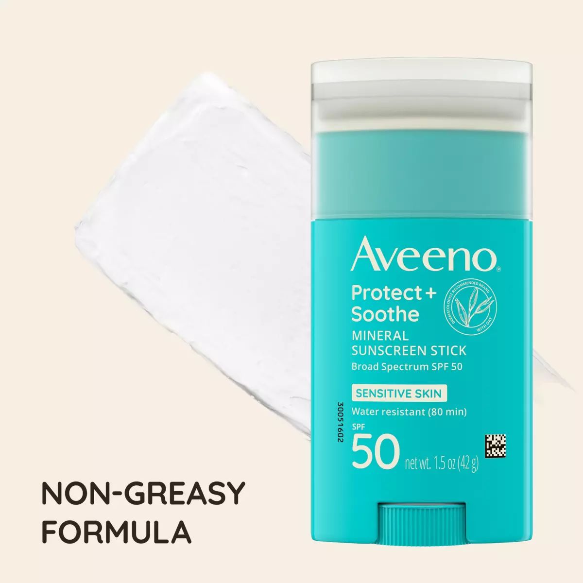 Aveeno® Protect + Soothe Mineral sunscreen stick non-greasy formula