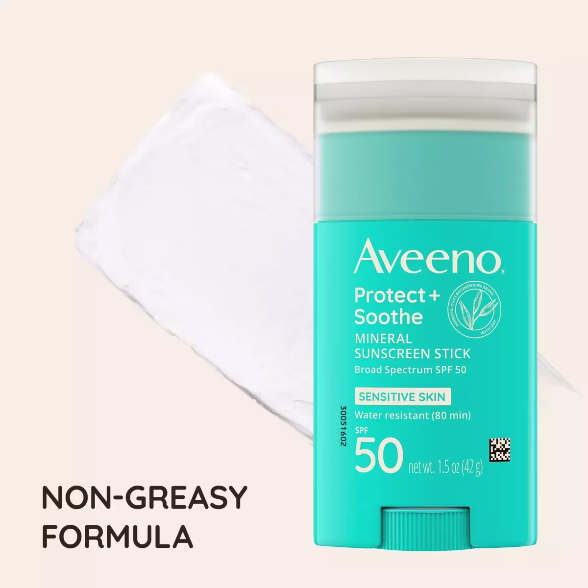 Aveeno® Protect + Soothe Mineral sunscreen stick non-greasy formula