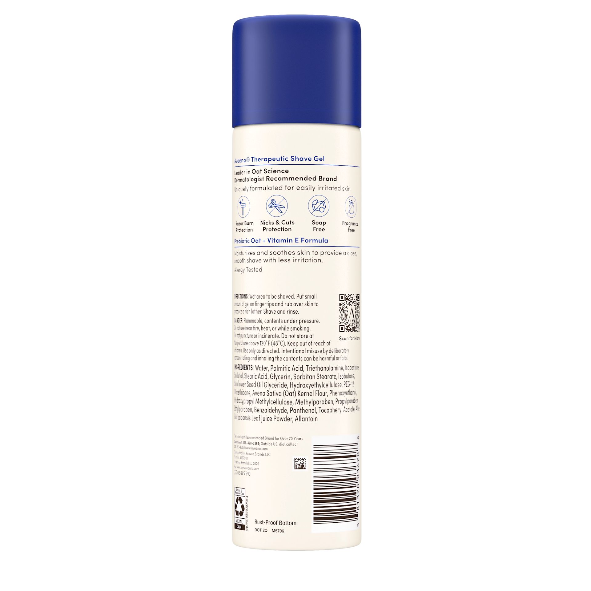 Aveeno Therapeutic Shave Gel with Oat for Dry Skin Back