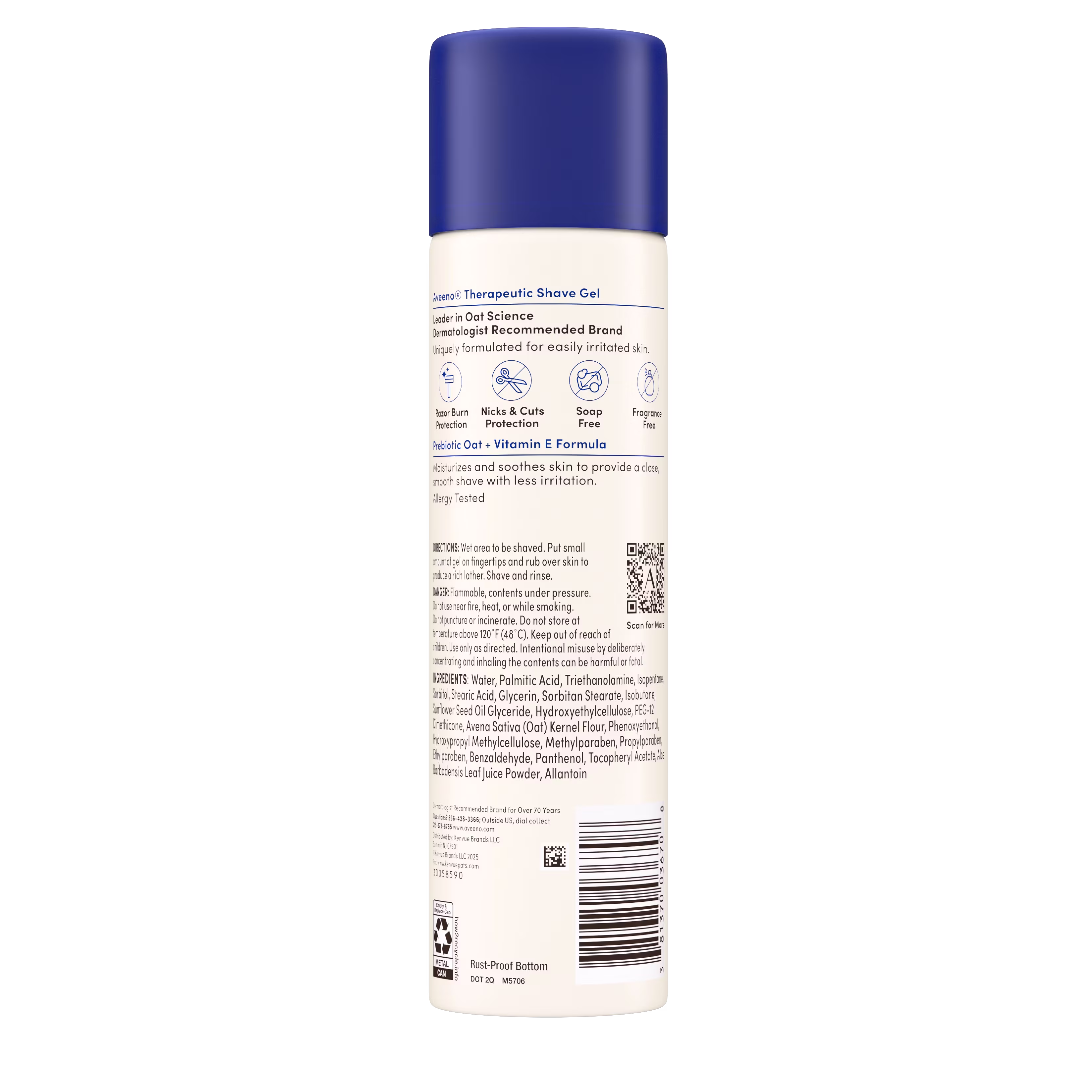 Aveeno Therapeutic Shave Gel with Oat for Dry Skin Back