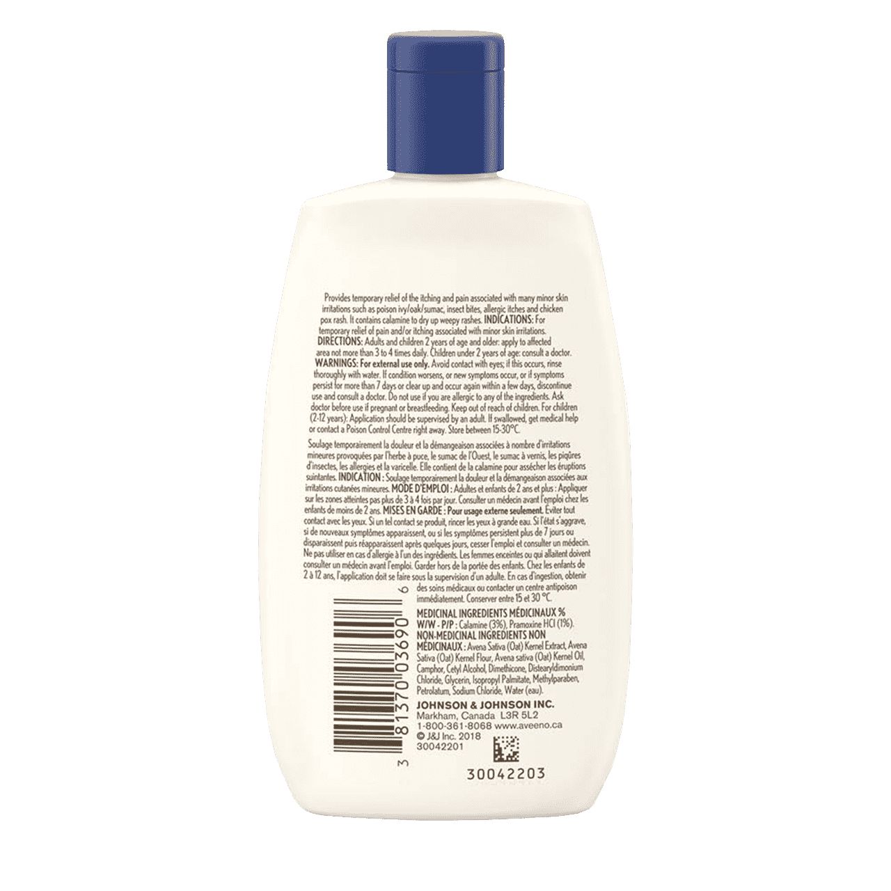 Lotion anti-démangeaison AVEENO®, Panneau arrière du falcon de 118 ml