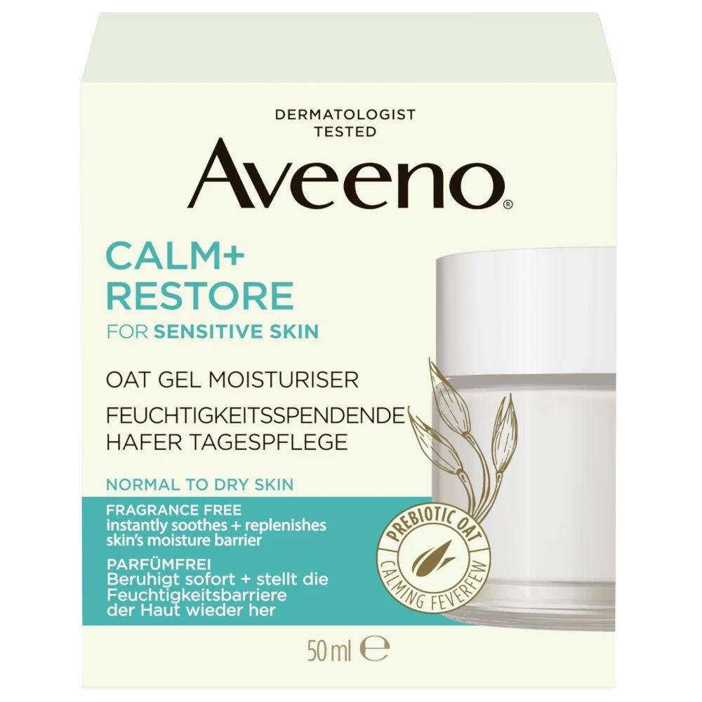 Aveeno® Calm + Restore Gel hydratant emballage face avant