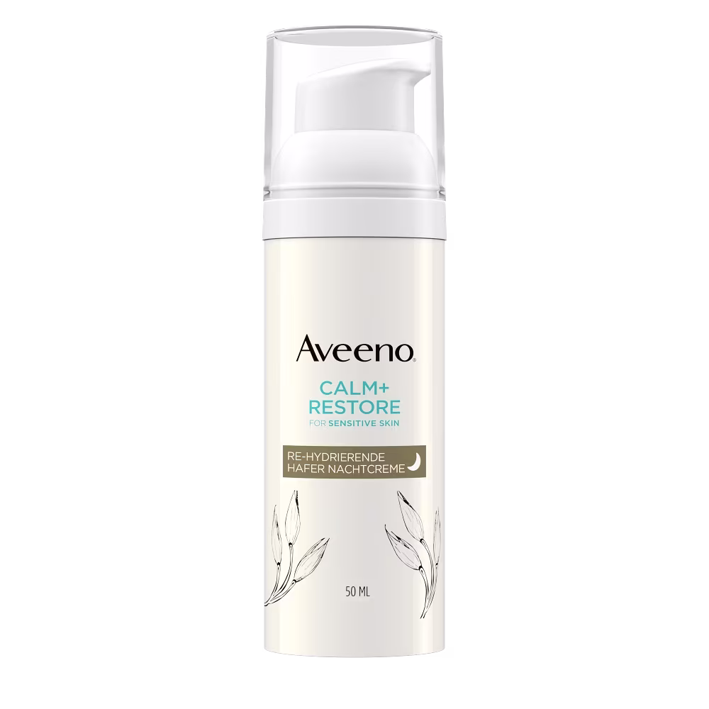 Aveeno® Calm + Restore™ Re-Hydrierende Hafer Nachtcreme – Produktbild Vorderseite