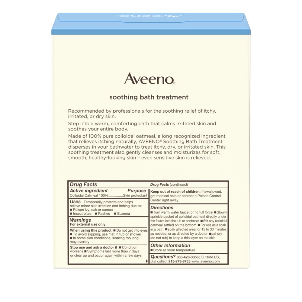 Aveeno Soothing Oatmeal Bath Treatment For Itchy, Dry Skin Back
