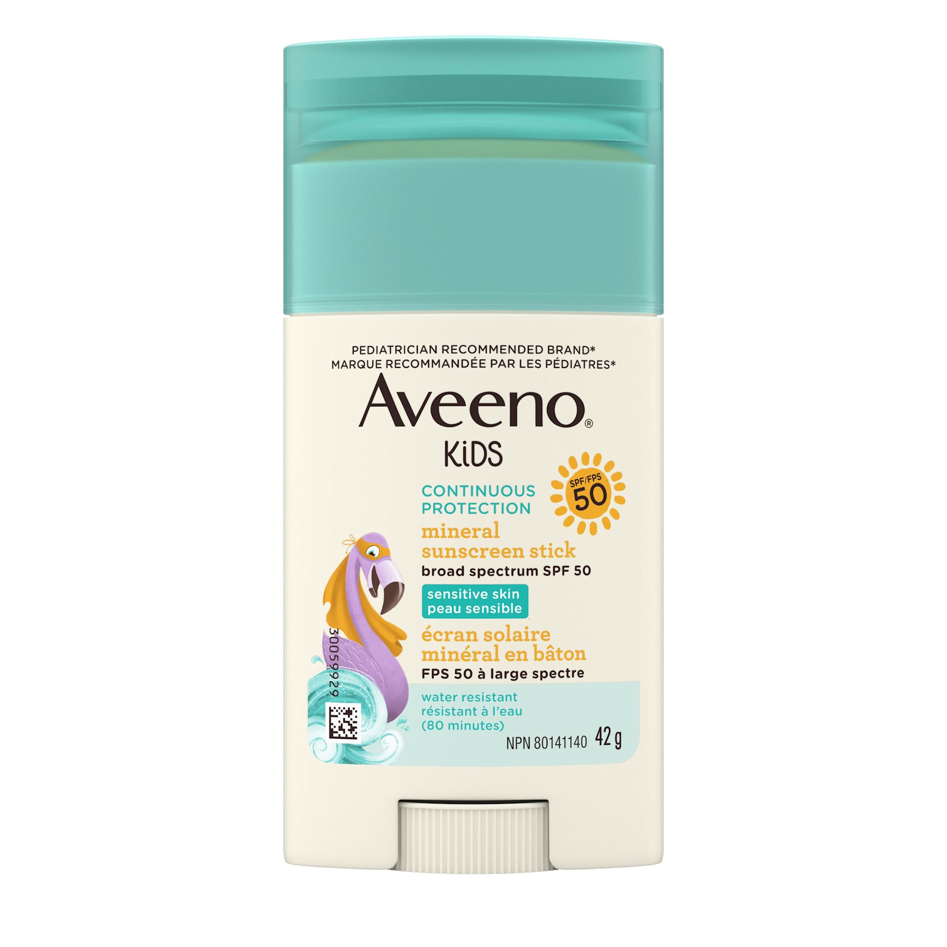 Aveeno Kids Continuous Protection Sensitive Skin Mineral Sunscreen Stick SPF 50, 42g​