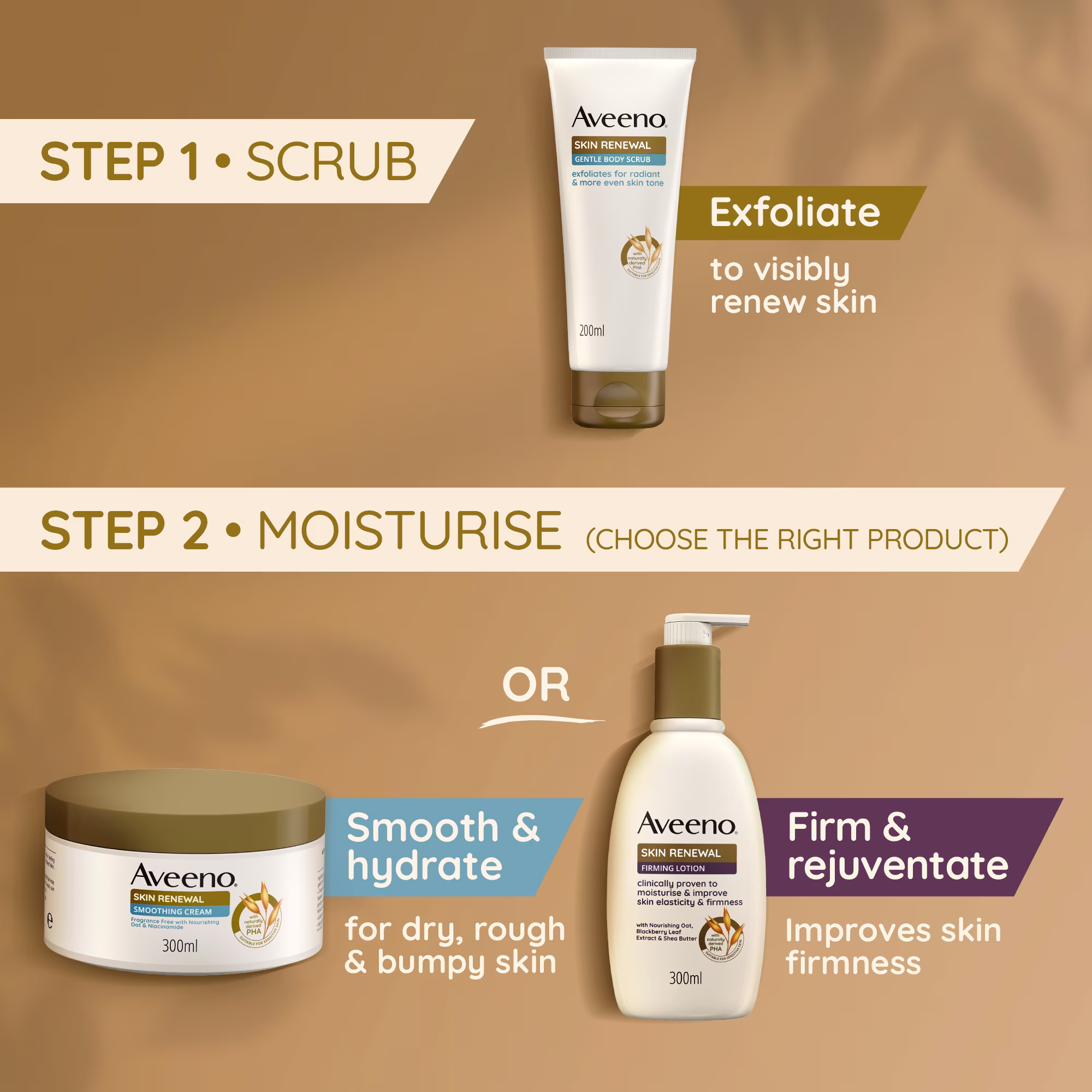 Aveeno Skin Renewal Gentle Body Scrub Tube