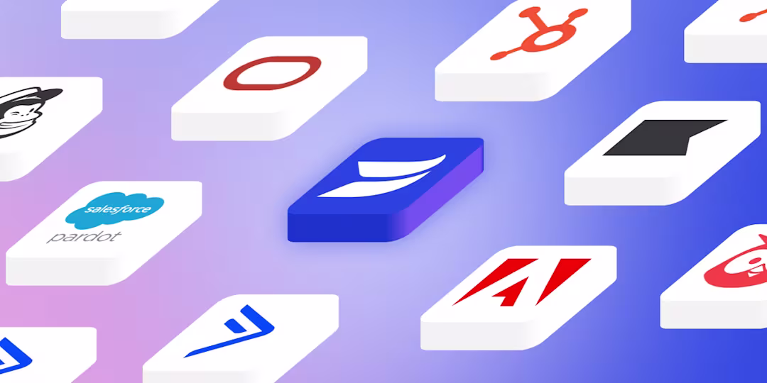 3D illustration of app and software logos, representing Wistia's integration partners.
