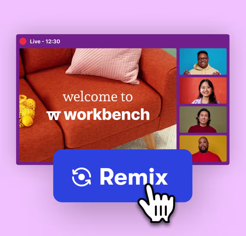Live webinar recording with a CTA button for AI-powered editing
