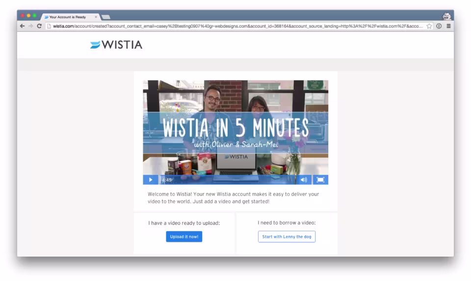 new account video onboarding