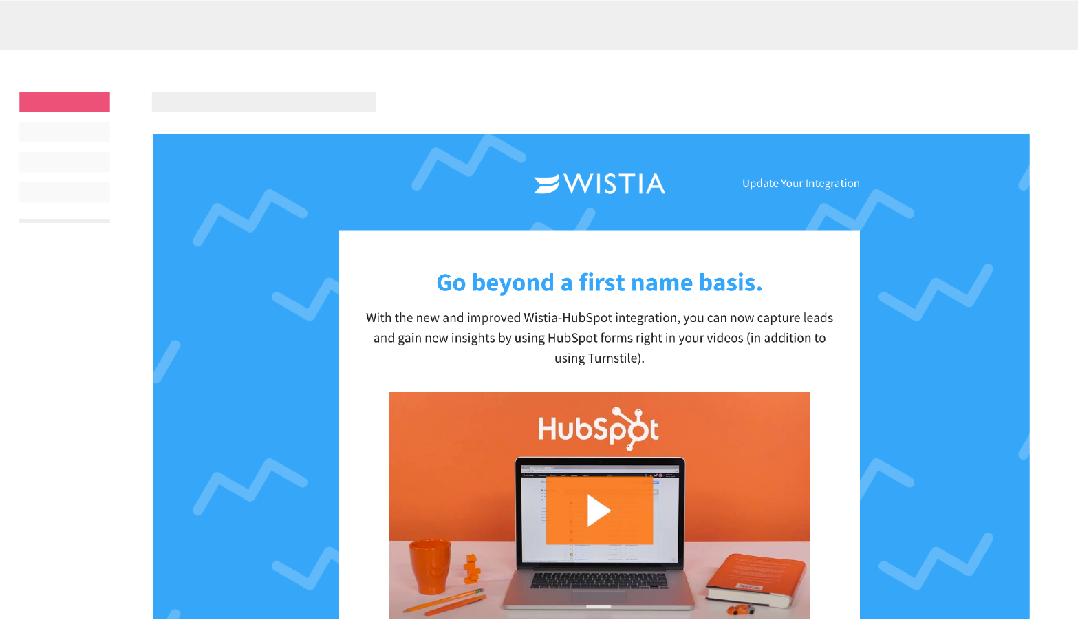 illustration of video thumbnail in a HubSpot email template