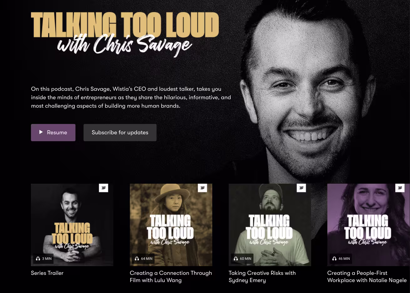 Talking Too Loud Webpage Example
