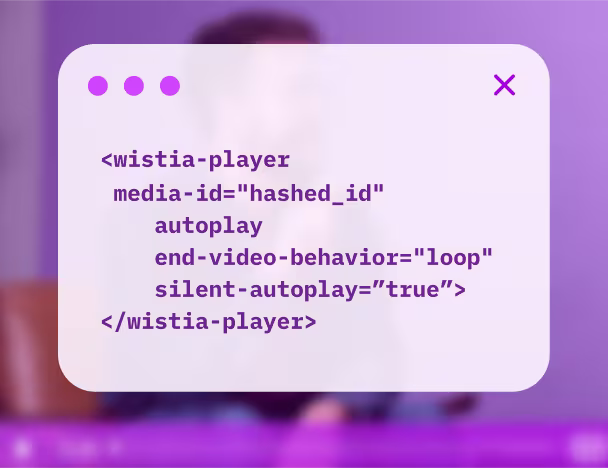 Image showing an embed code for a video player
