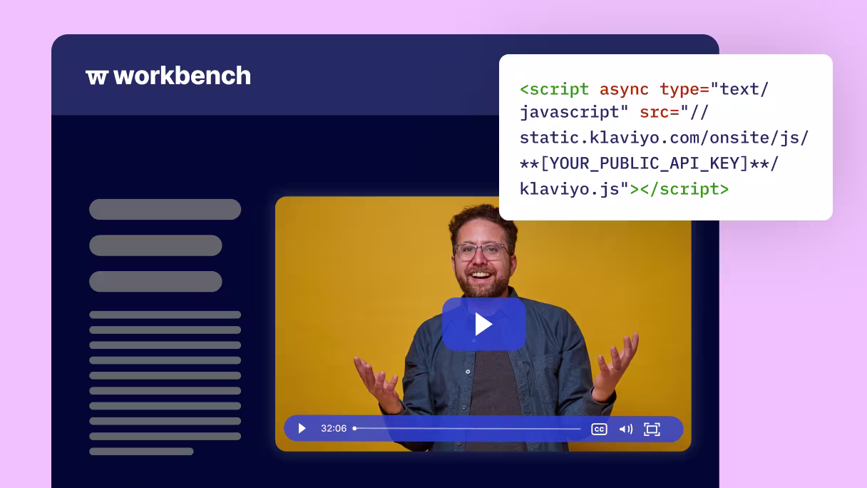 Wistia video with an email capture form syncing new leads directly to Klaviyo.