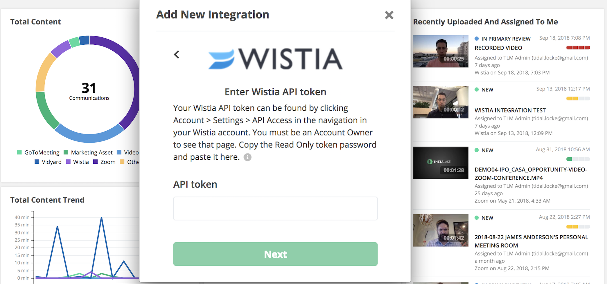 Dashboard + Integration
