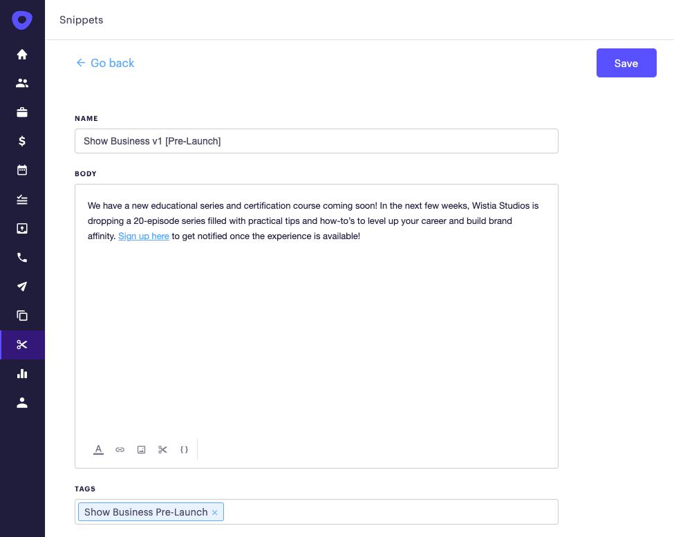 outreach snippet