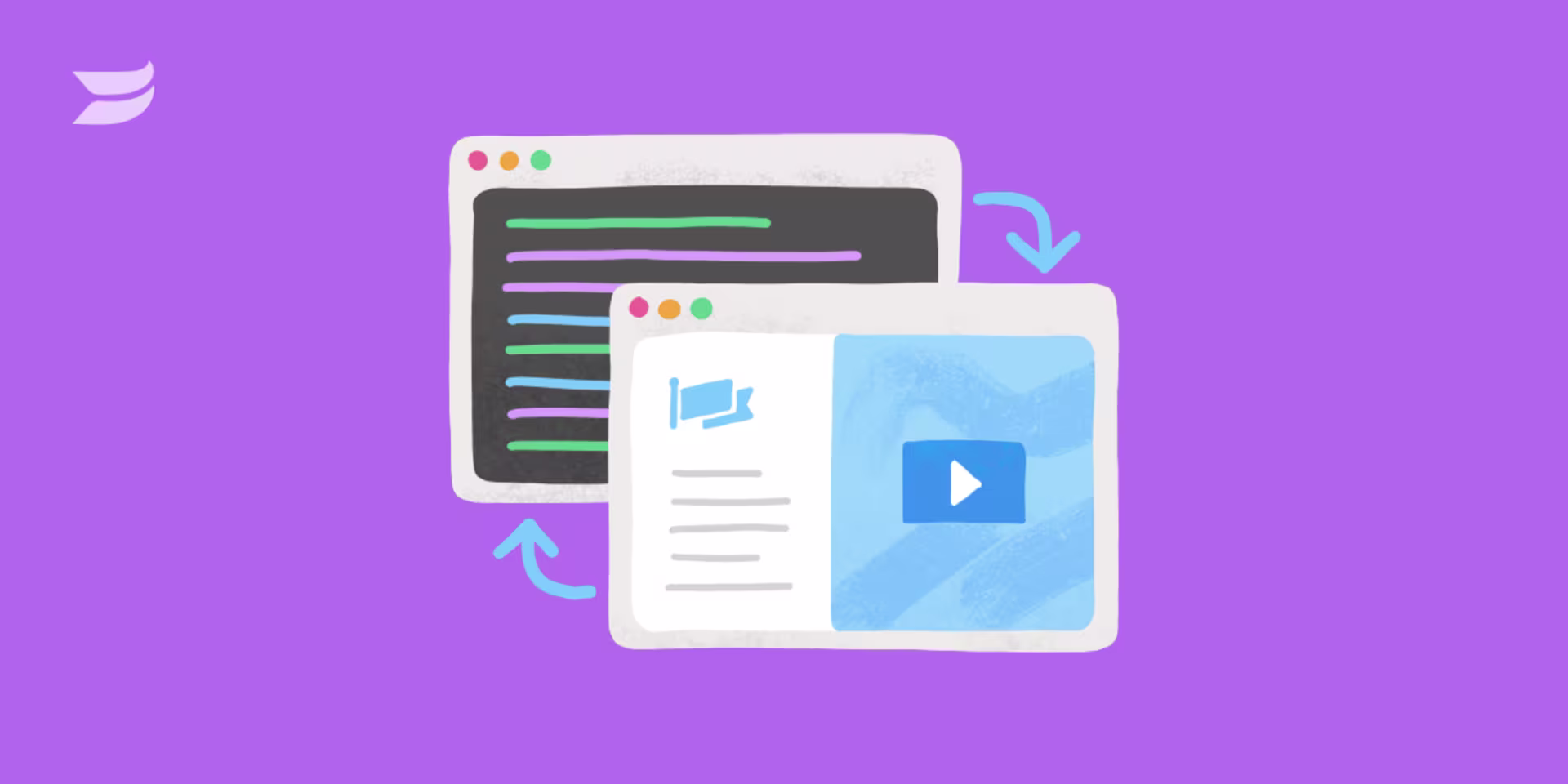 illustration of video and code