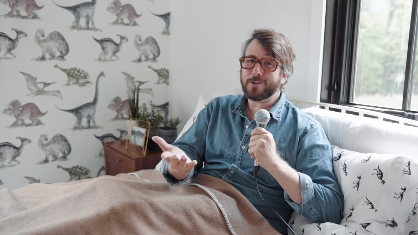 Remote Podcasting Adam In Bed