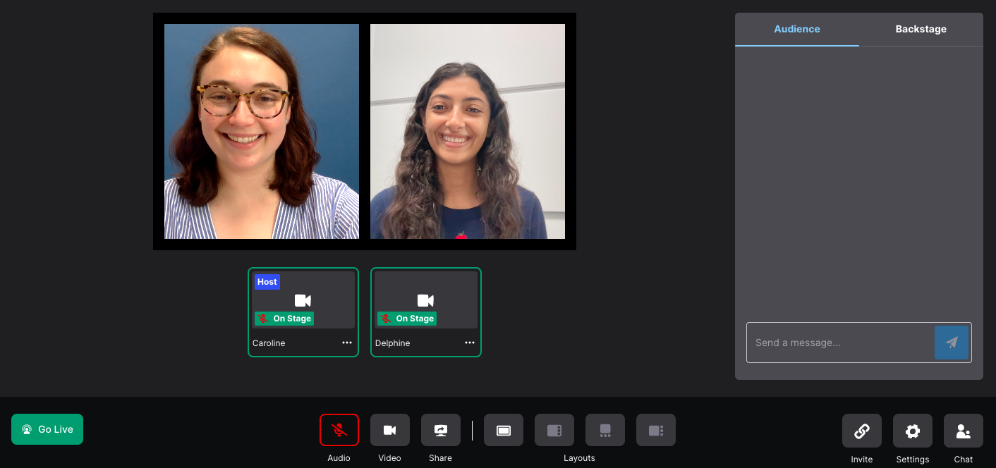 Host view of Wistia Live Event