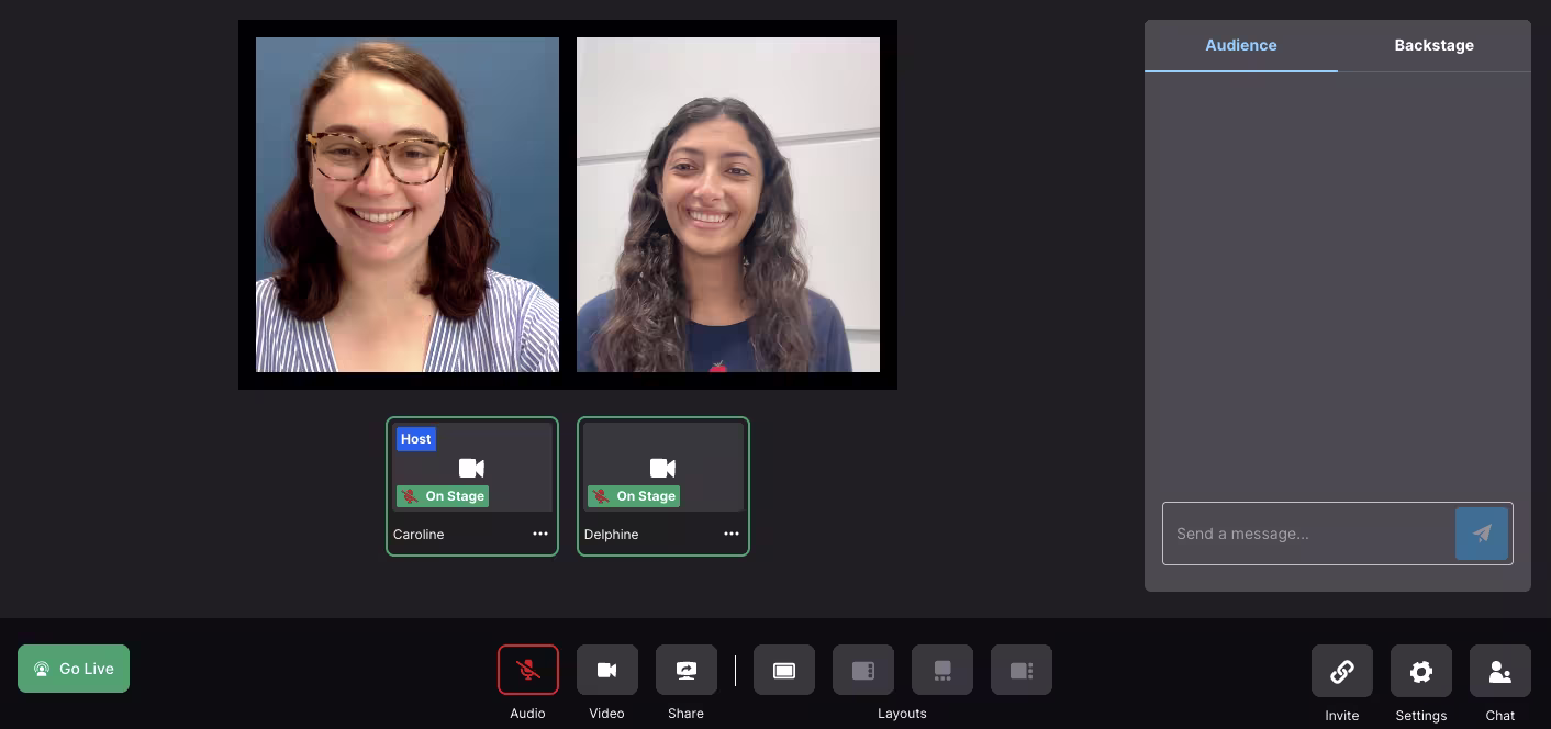 Host view of Wistia Live Event