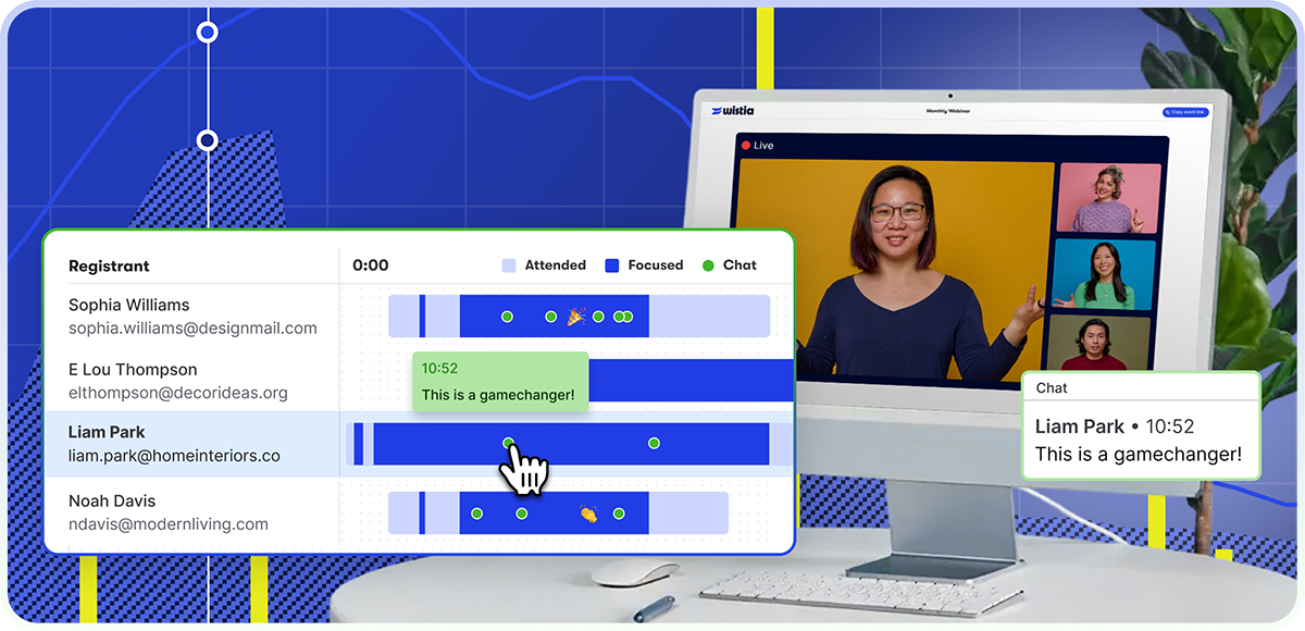 Webinar with registrant analytics and engagement graph