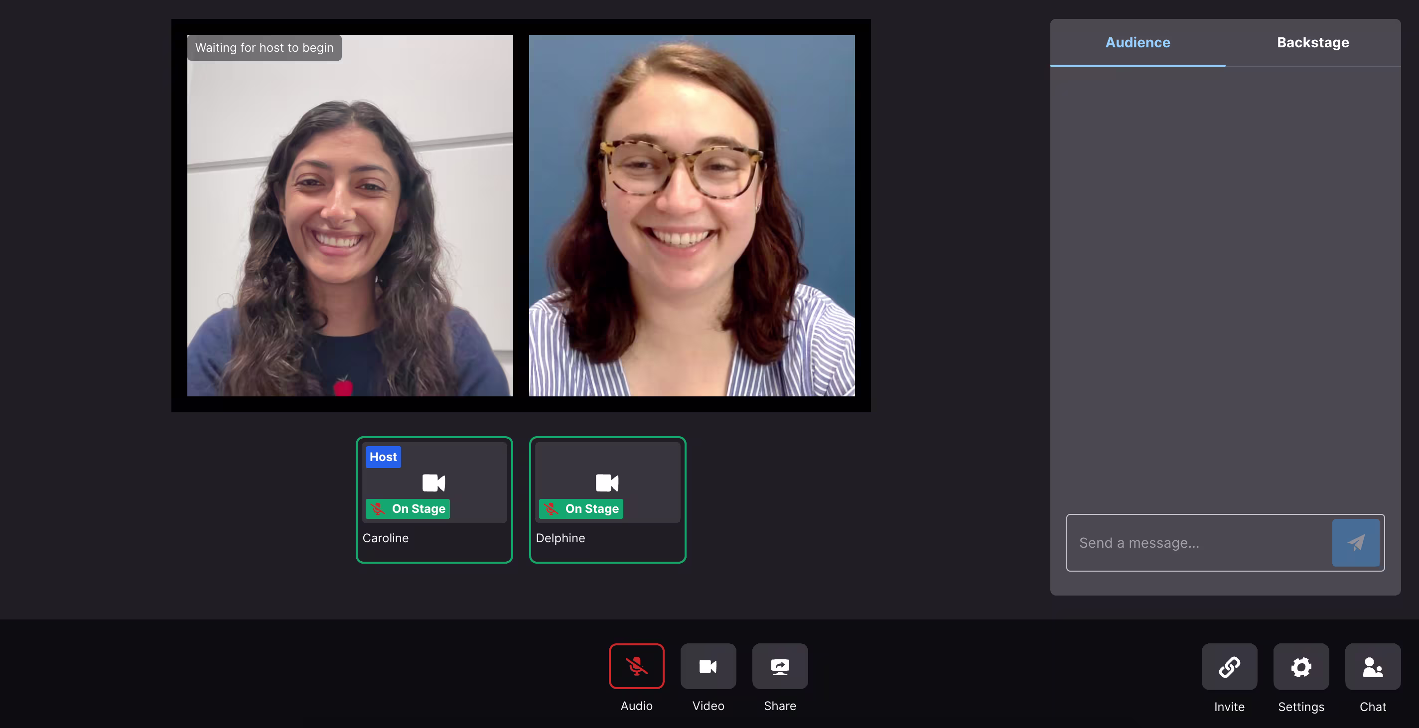 Panelist view Wistia Live Event