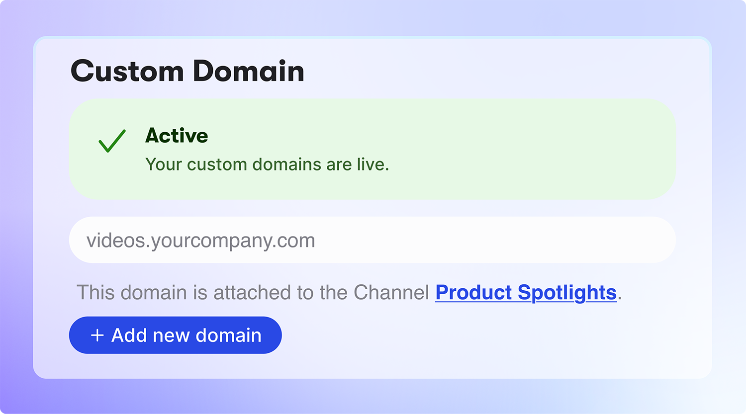 Channels Custom Domain