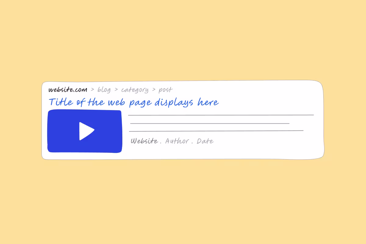 Video Rich Snippet - Video Snippet in Google Search