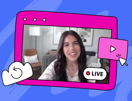 Woman hosting a live webinar