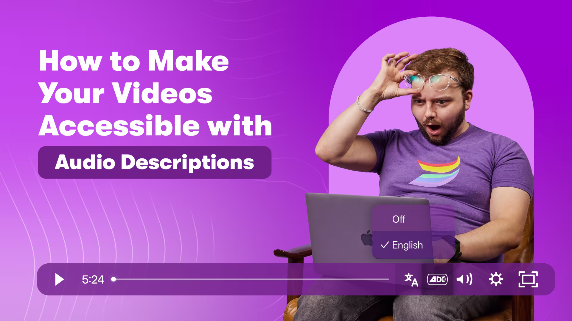 A video player with audio descriptions turned on