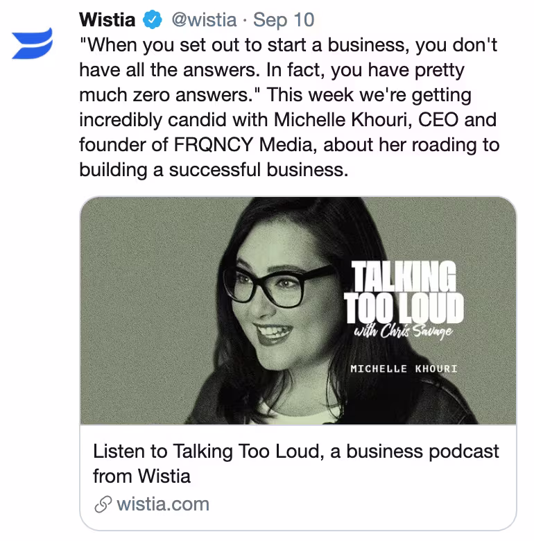 Twitter Ad Example Talking Too Loud