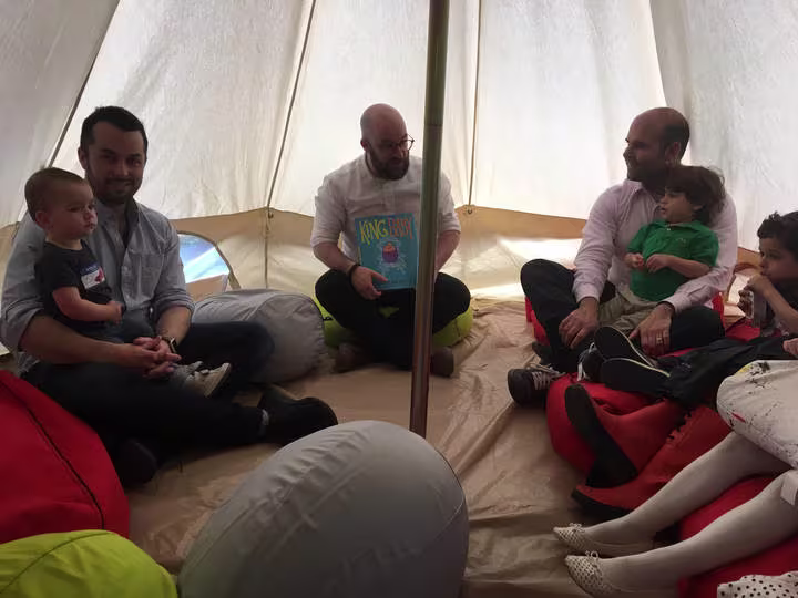Hanging out in the Customer Champ Camp—always a highlight of "Bring Your Kids to Work Day."