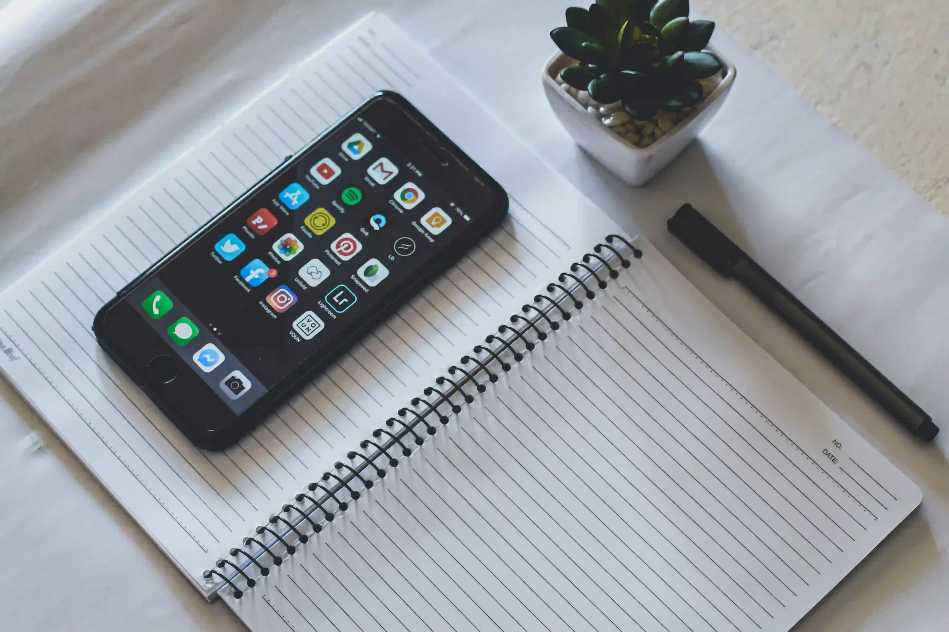 phone on a notepad