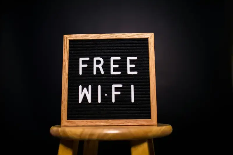free wifi text in a frame