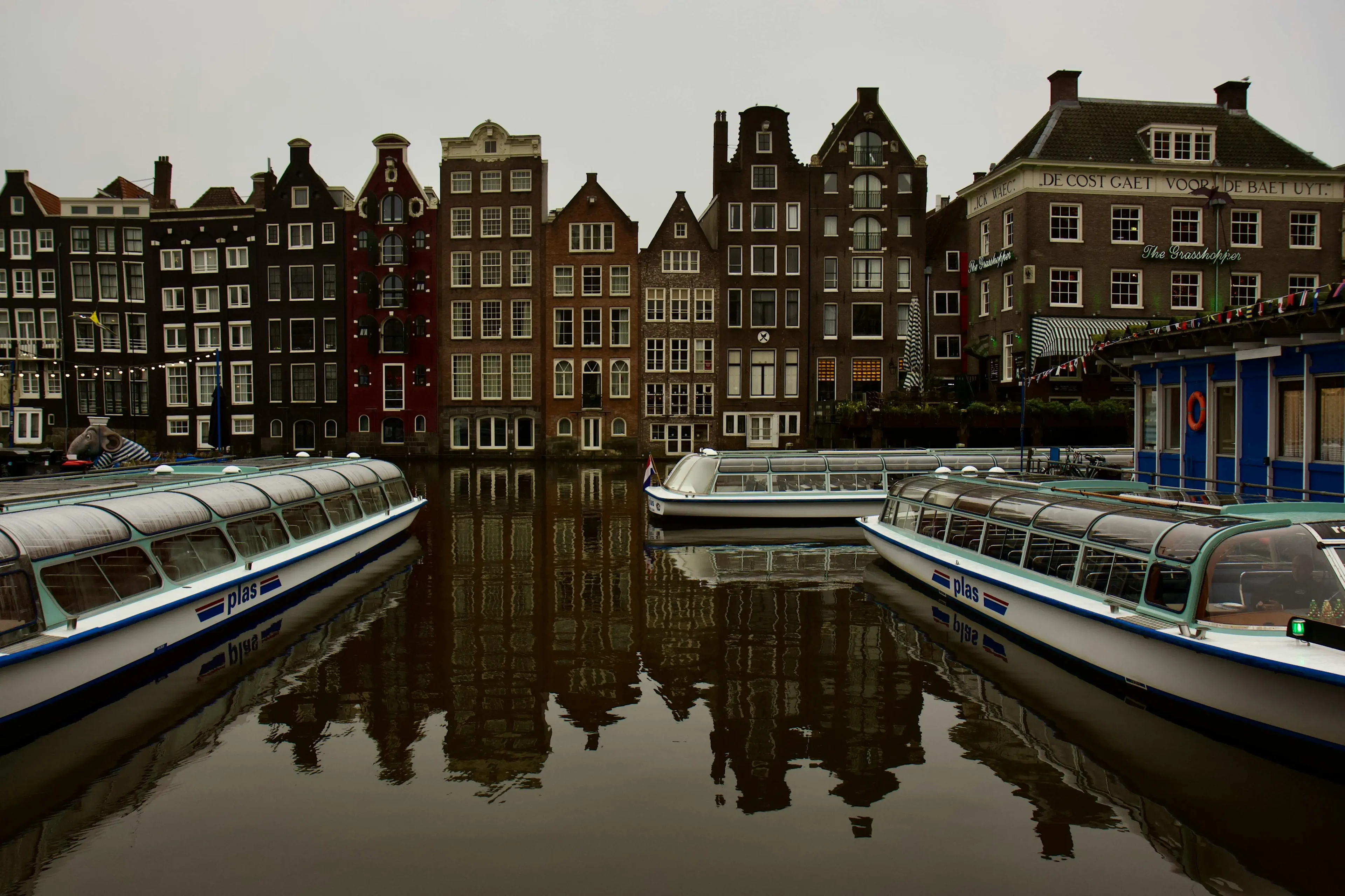 Canal and traditional houses in Amsterdam