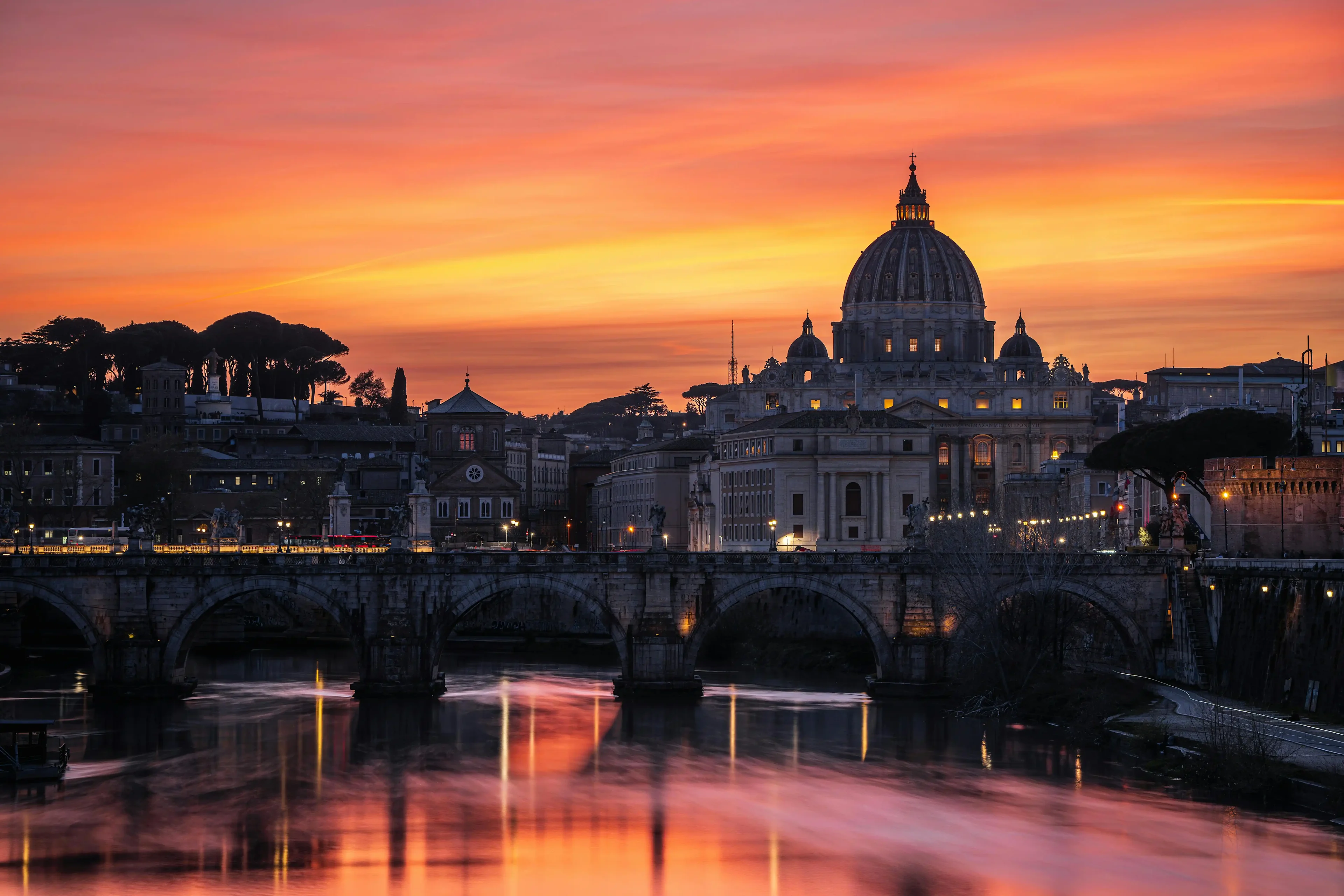 Rome's Scenery at Sunset