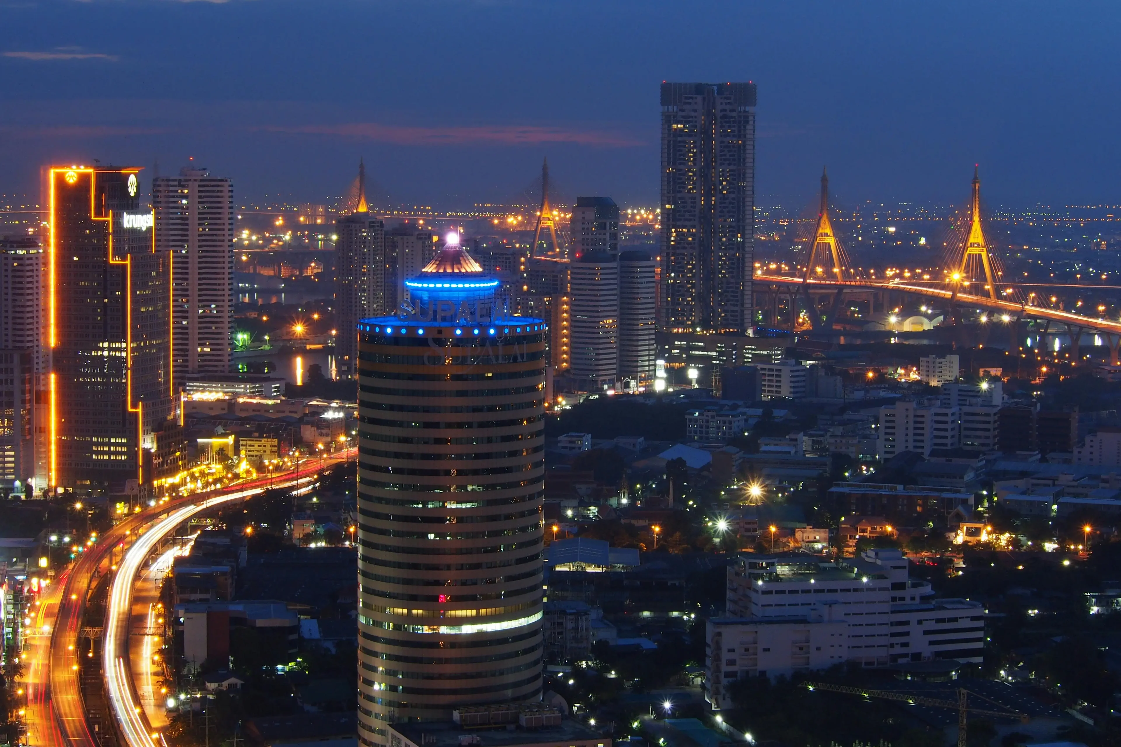 a night view in Bangkok